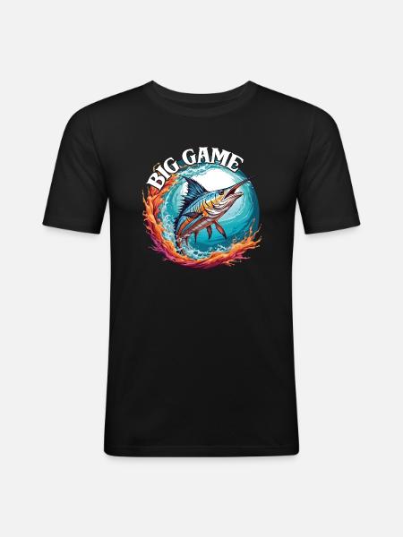Springender Marlin Hochseefischen Tiefseefischen - Männer Slim Fit T-Shirt - Schwarz