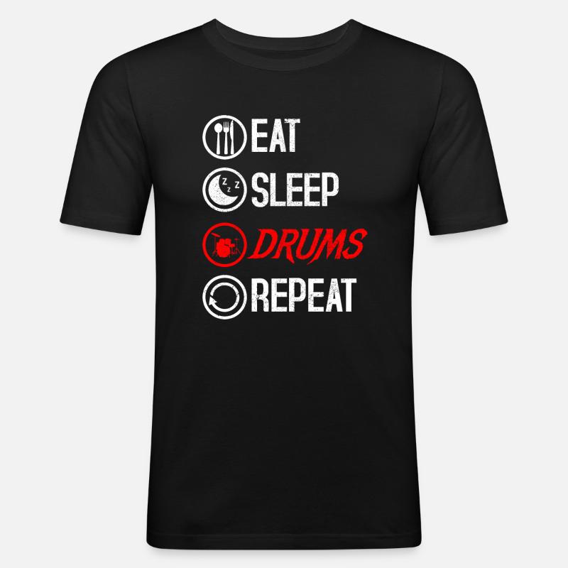 Drum Drumsticks Instrument - Men's Slim Fit T-Shirt - black