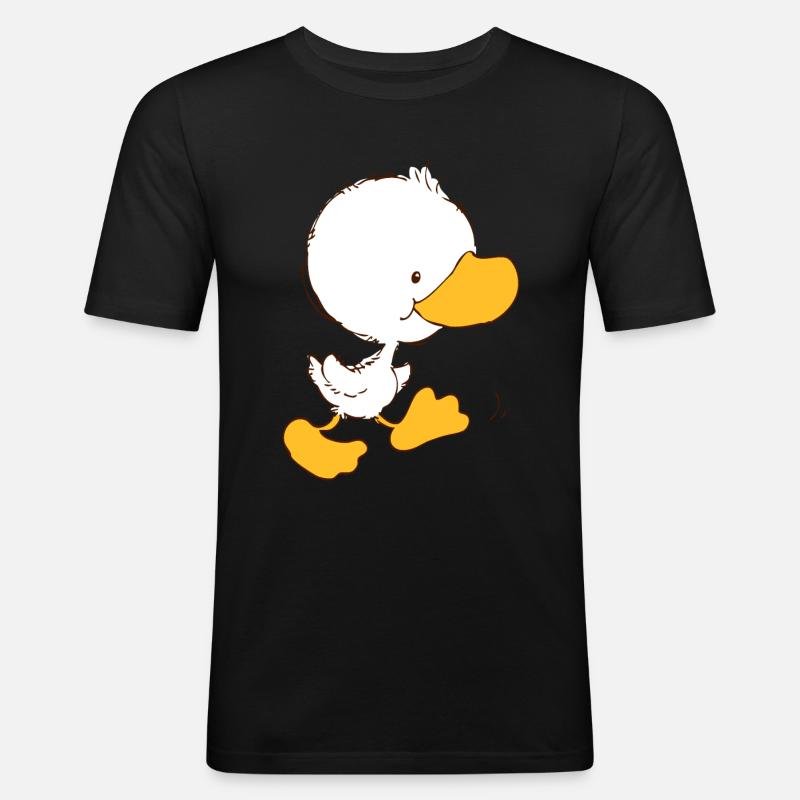 ffWalking Entlein - Männer Slim Fit T-Shirt - Schwarz
