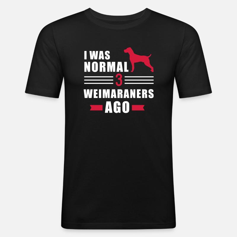 Weimaraner - Männer Slim Fit T-Shirt - Schwarz