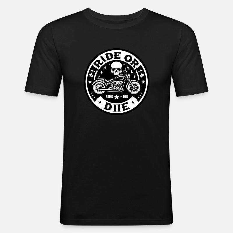 Fahre oder stirb - Männer Slim Fit T-Shirt - Schwarz