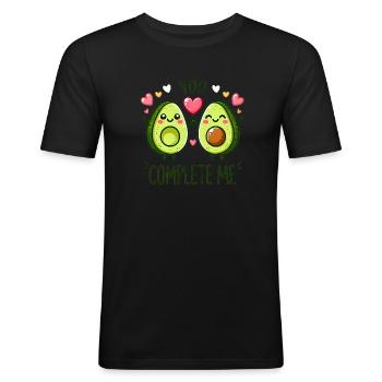 You Complete Me – Avocado Edition - Men's Slim Fit T-Shirt - black - Front - Nik (191cm)