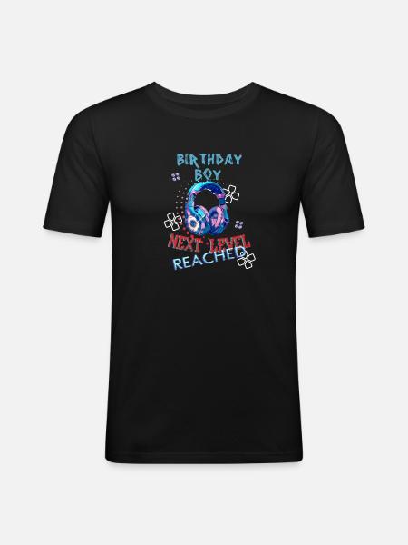 Birthday Boy - Gaming inspired - Männer Slim Fit T-Shirt - Schwarz