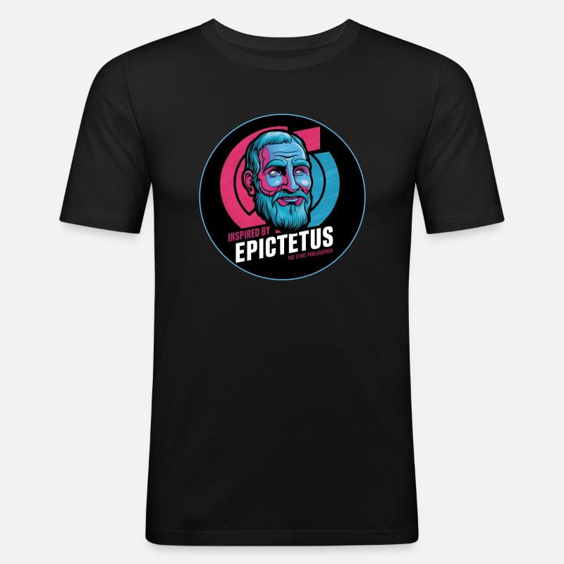 Epictetus Stoic Philosopher Stoicism Epictetus - Men's Slim Fit T-Shirt - black