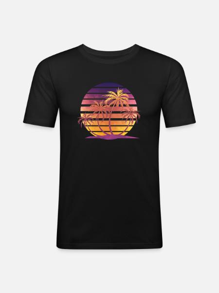 Palm trees - Men's Slim Fit T-Shirt - black