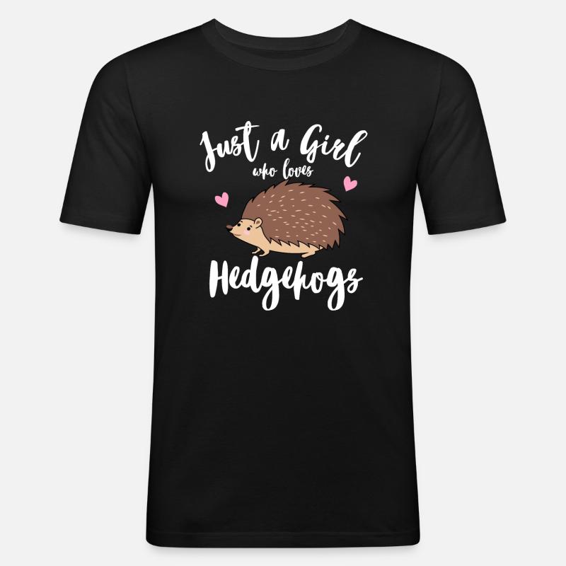 Igel - Männer Slim Fit T-Shirt - Schwarz