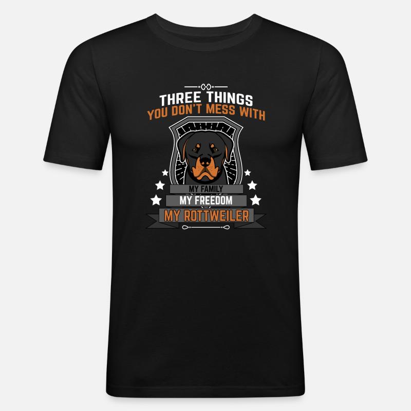 Rottweiler - Männer Slim Fit T-Shirt - Schwarz