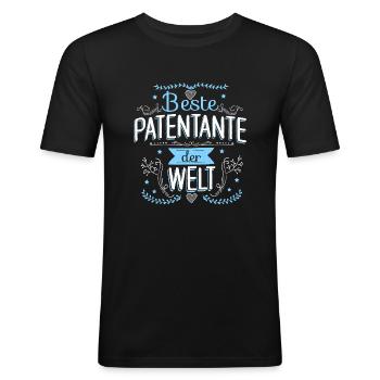 marraine - T-shirt près du corps Homme - noir - Devant - Nik (191cm)