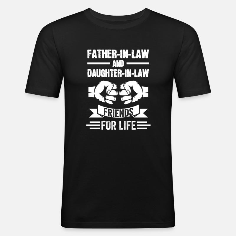 Svigerdatter & svigerfar gave - Slim Fit T-skjorte for menn - svart