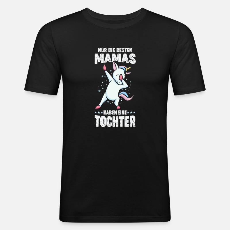 Mama Tochter Partnerlook Geschenk - Männer Slim Fit T-Shirt - Schwarz