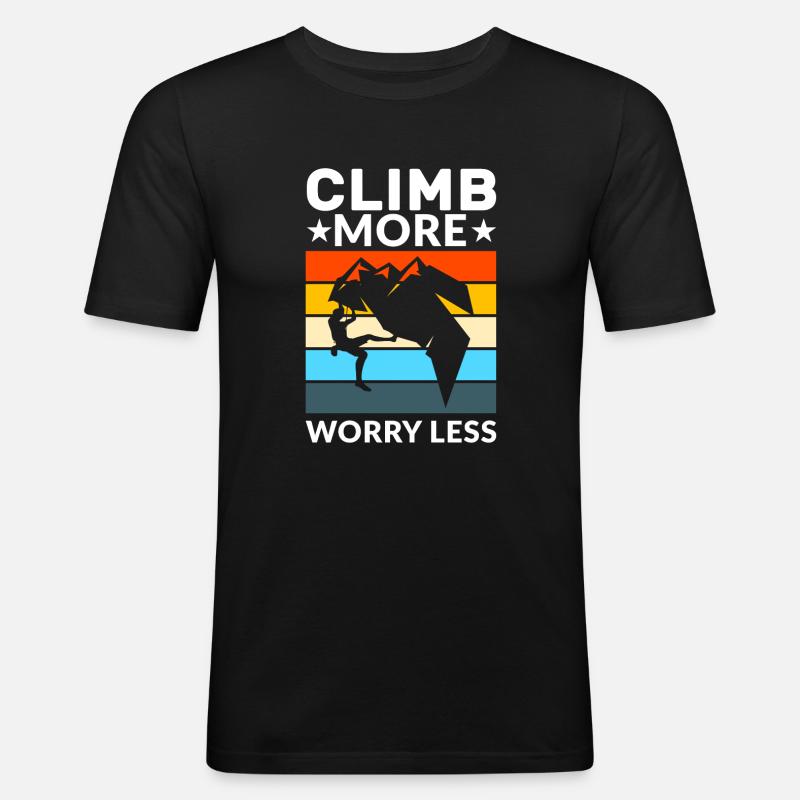 Climbing Climbing Geschenk - Männer Slim Fit T-Shirt - Schwarz