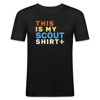 Scouting Scouting cadeau - T-shirt près du corps Homme - noir - Devant - Nik (191cm)