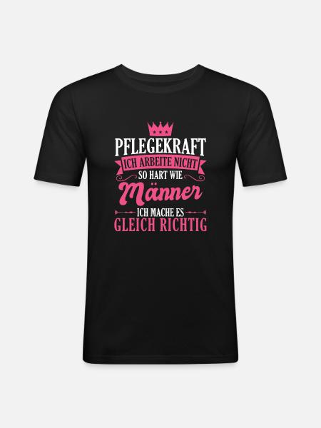Pflegekraft Pflegepersonal Pflegekräfte Geschenk - Männer Slim Fit T-Shirt - Schwarz