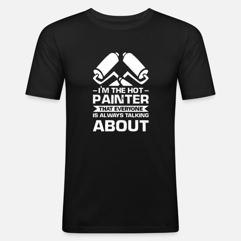 Maler Maler Maler Geschenk - Männer Slim Fit T-Shirt - Schwarz
