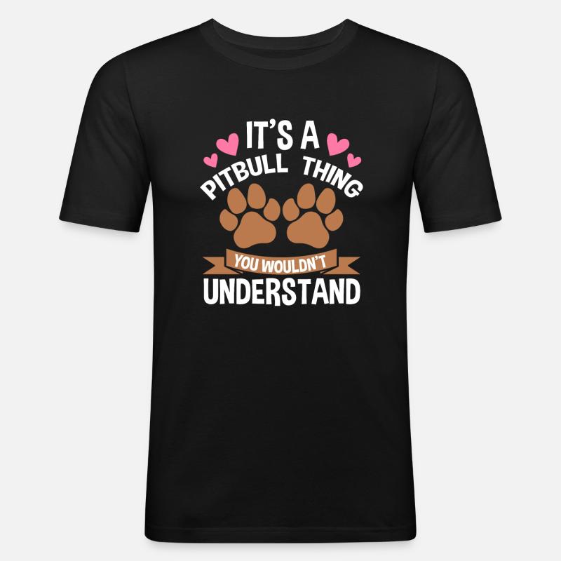 Pitbull Pitbull Hund Geschenk - Männer Slim Fit T-Shirt - Schwarz