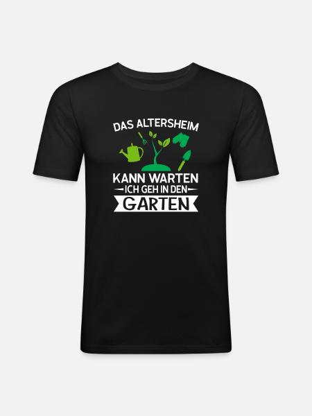 Gartenarbeit Gärtner Gartenarbeiter Geschenk - Männer Slim Fit T-Shirt - Schwarz