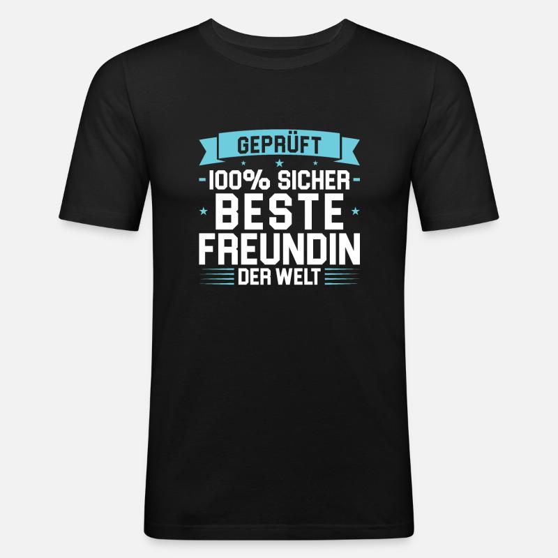 Bester Freund Freundschaft Freunde Geschenk - Männer Slim Fit T-Shirt - Schwarz