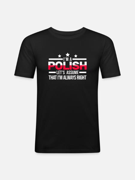 Polish Poland Polish Flag Gift - Men's Slim Fit T-Shirt - black