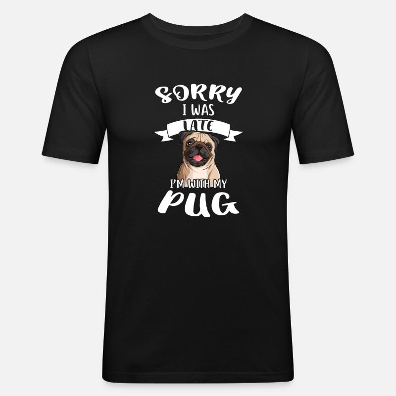 Mops Mops Geschenk - Männer Slim Fit T-Shirt - Schwarz
