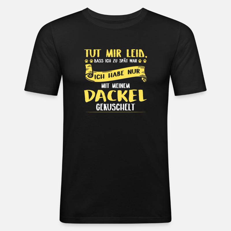 Dackel Dackel Geschenk - Männer Slim Fit T-Shirt - Schwarz