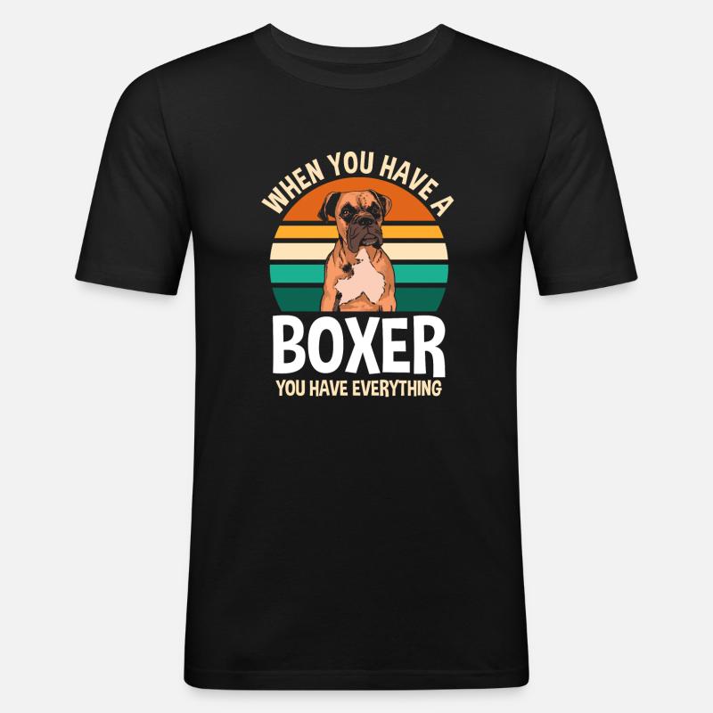 Boxer Boxer Geschenk - Männer Slim Fit T-Shirt - Schwarz