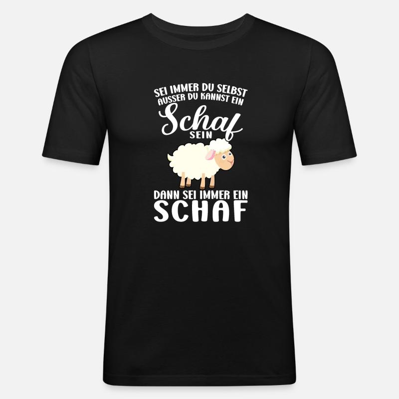 Schaf Schafe Schäfchen Geschenk - Männer Slim Fit T-Shirt - Schwarz