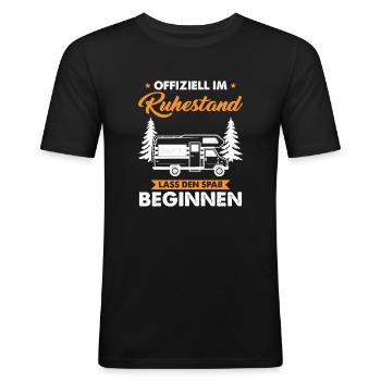 Ruhestand Campen Camper Geschenk - Männer Slim Fit T-Shirt - Schwarz - Vorne - Nik (191cm)