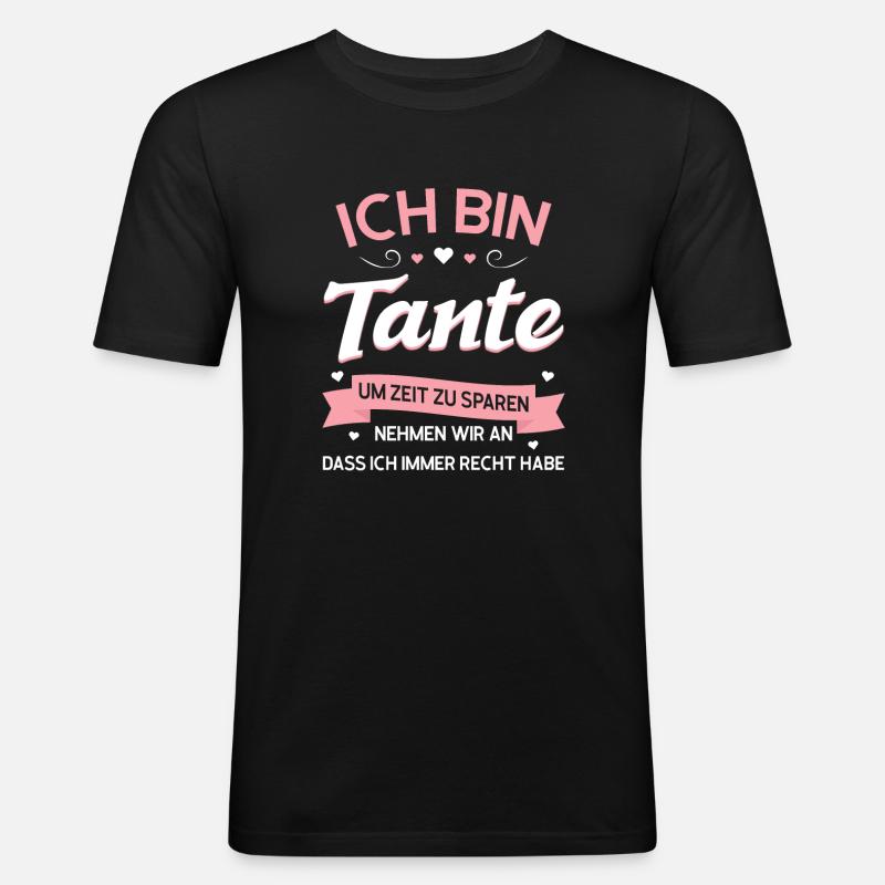 Tante Neffe Nichte Geschenk - Männer Slim Fit T-Shirt - Schwarz