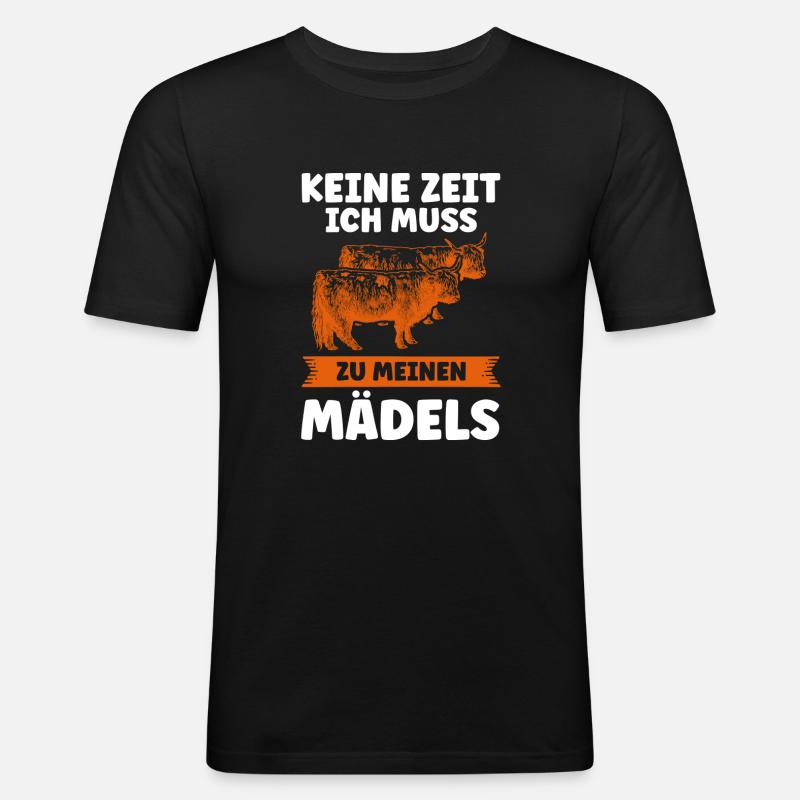 Kuh Kühe Kuh Geschenk - Männer Slim Fit T-Shirt - Schwarz