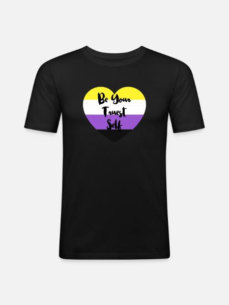 Non-binary non-binary flag LGBTQ gift - Men's Slim Fit T-Shirt - black