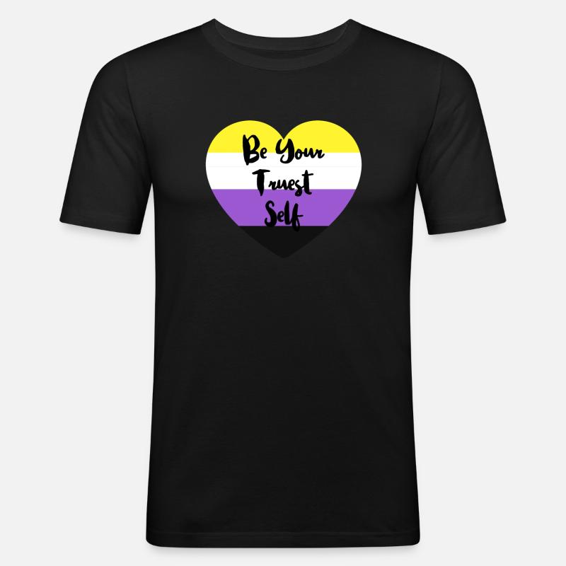 Non-binary non-binary flag LGBTQ gift - Men's Slim Fit T-Shirt - black