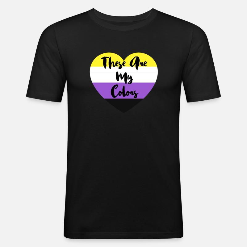 Non-binary non-binary flag LGBTQ gift - Men's Slim Fit T-Shirt - black