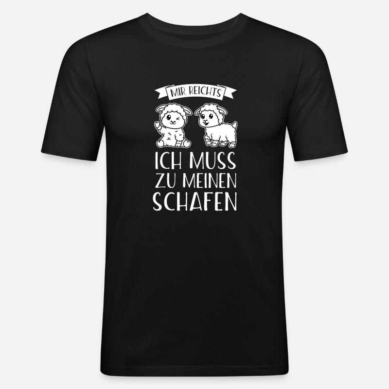 Schaf Schäfer Schafe Geschenk - Männer Slim Fit T-Shirt - Schwarz