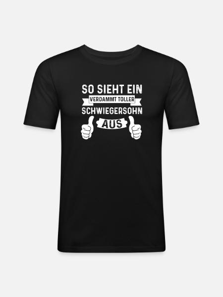 Schwiegersohn Familie Schwiegerkind Geschenk - Männer Slim Fit T-Shirt - Schwarz
