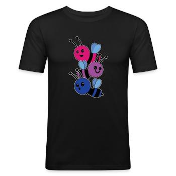 Bisexual Bee Bisexual - Men's Slim Fit T-Shirt - black - Front - Nik (191cm)