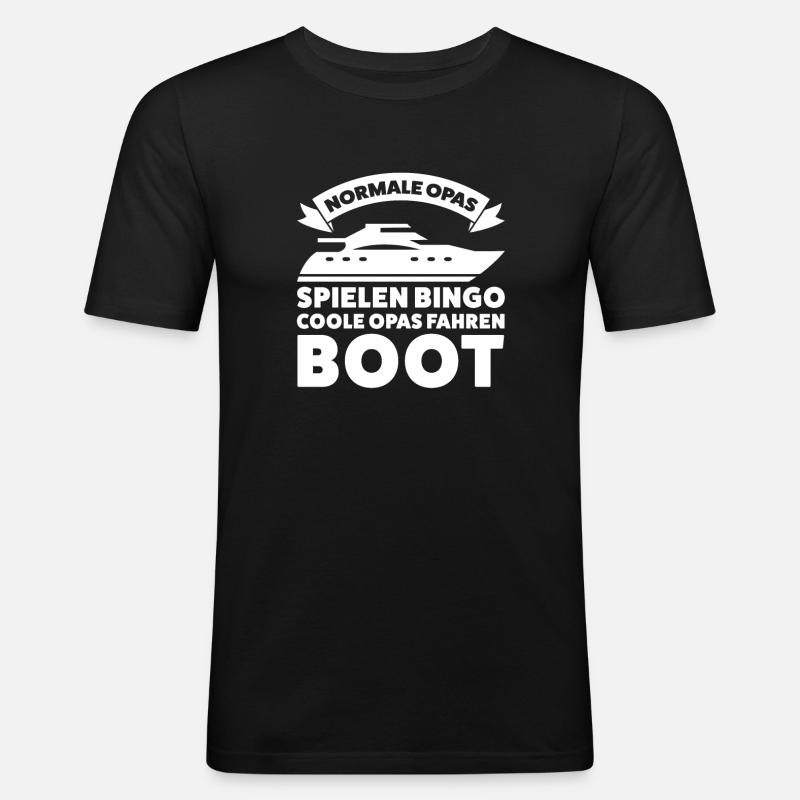 Boot Opa Bootfahrer Geschenk - Männer Slim Fit T-Shirt - Schwarz