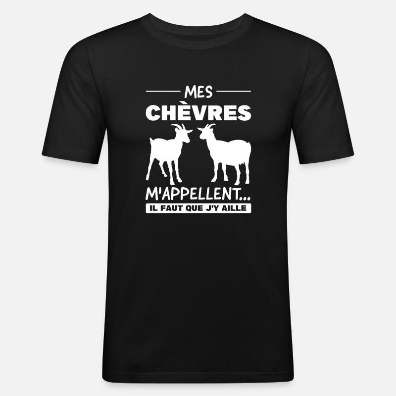 Ziege Ziege Tier Geschenk - Männer Slim Fit T-Shirt - Schwarz