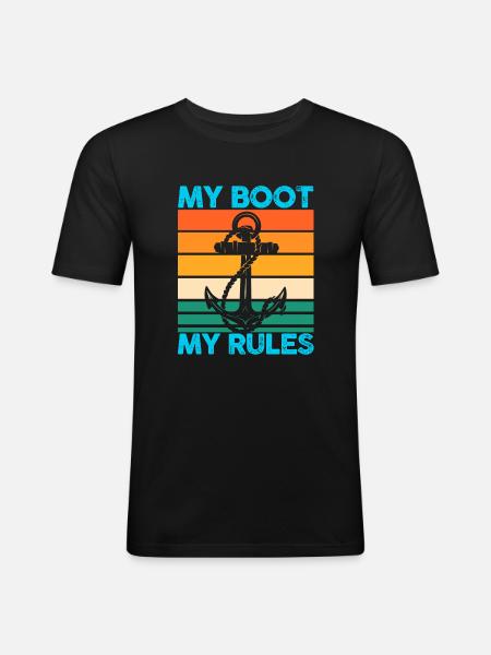 Captain Boat Captains Gift - Men's Slim Fit T-Shirt - black