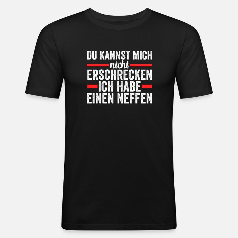 Onkel Neffe Onkels Geschenk - Männer Slim Fit T-Shirt - Schwarz