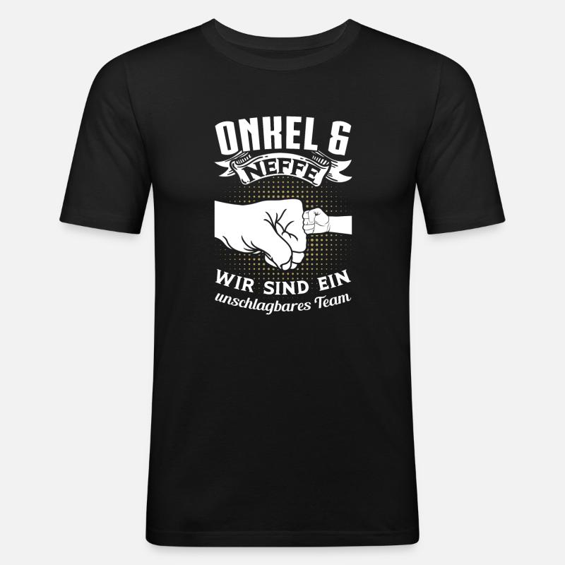Onkel Neffe Onkels Geschenk - Männer Slim Fit T-Shirt - Schwarz