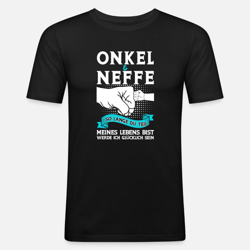 Onkel Neffe Onkels Geschenk - Männer Slim Fit T-Shirt - Schwarz