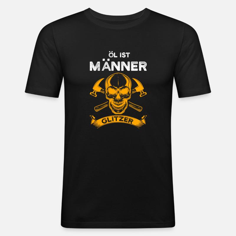 Dachdecker Beruf Dachdeckerei Geschenk - Männer Slim Fit T-Shirt - Schwarz