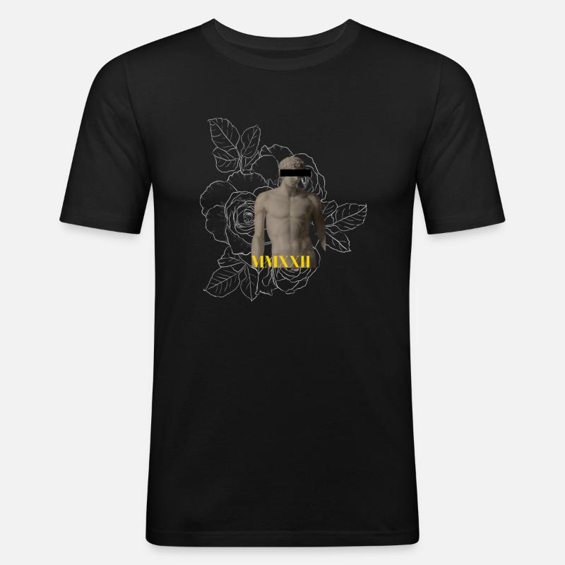 Adonis in 2022 - Männer Slim Fit T-Shirt - Schwarz