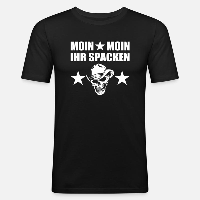 Moin - Männer Slim Fit T-Shirt - Schwarz