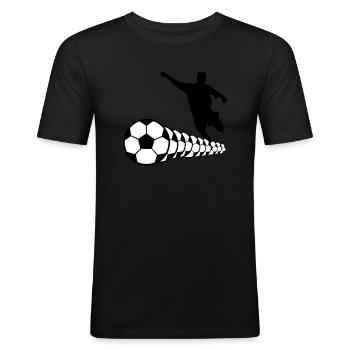 Fußballer Fußball 2c - Männer Slim Fit T-Shirt - Schwarz - Vorne - Nik (191cm)