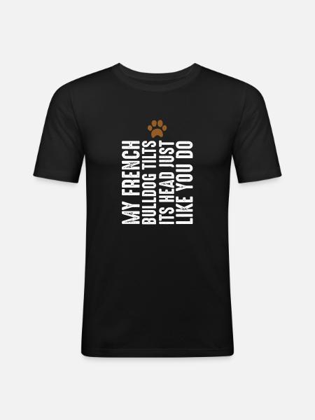 Bouledogue français - T-shirt près du corps Homme - noir