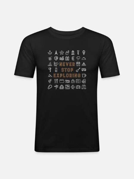 Never Stop Exploring - Men's Slim Fit T-Shirt - black