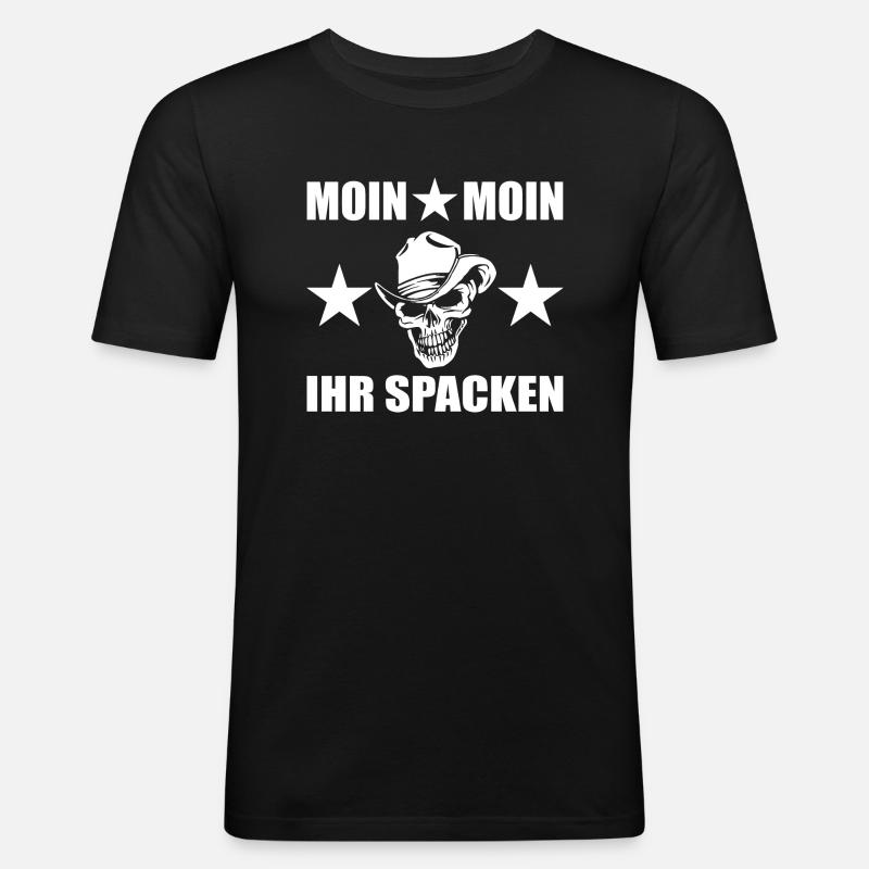 Moin - Männer Slim Fit T-Shirt - Schwarz