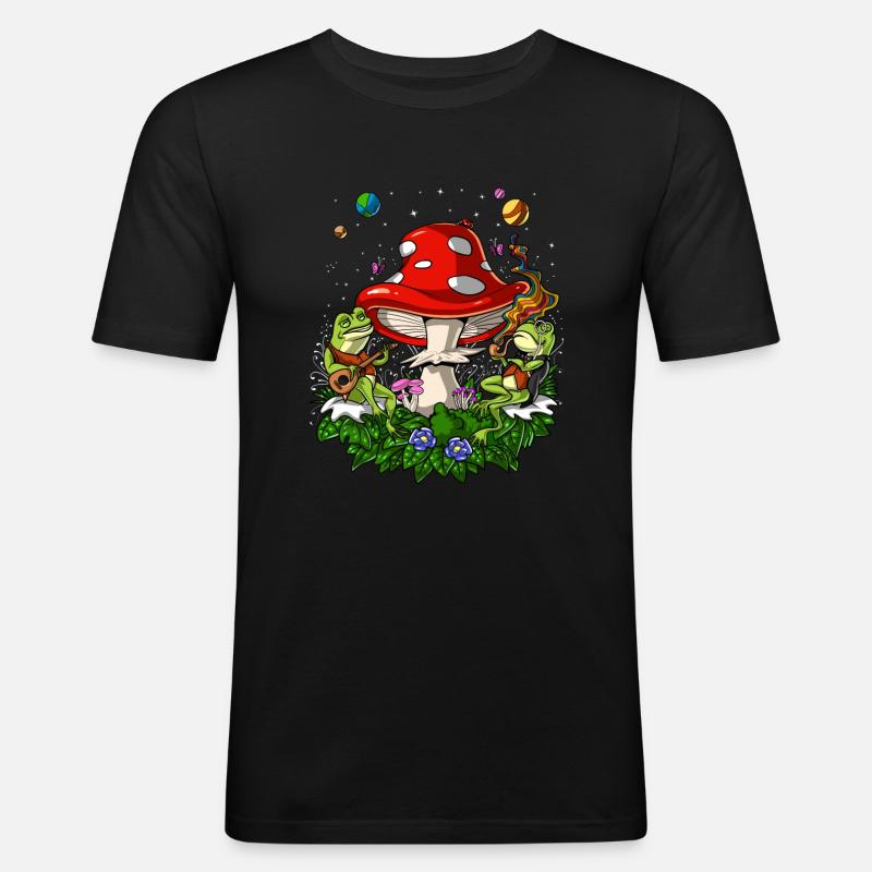 Bufo Alvarius Frog Psychedelic Trip - Männer Slim Fit T-Shirt - Schwarz