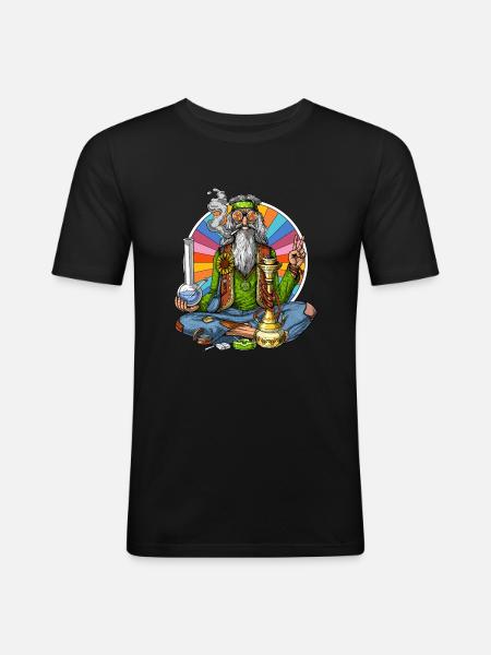 Hippie Stoner - Men's Slim Fit T-Shirt - black